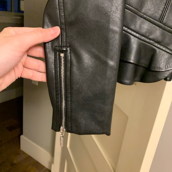 Guess Kate Faux Leather Peplum Jacket - Picture 8 of 8